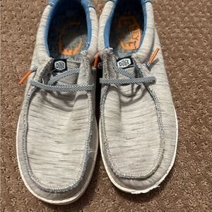 Hey Dude Light Gray and Blue Youth Shoes